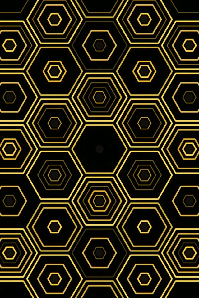 2:3 Photo Portrait | Golden Hexagon Pattern 60fps Screensaver Motion VJ
