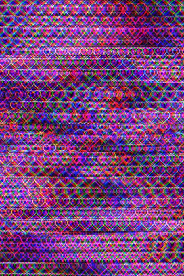 2:3 Photo Portrait | Neon Hearts 60fps Screensaver Loop