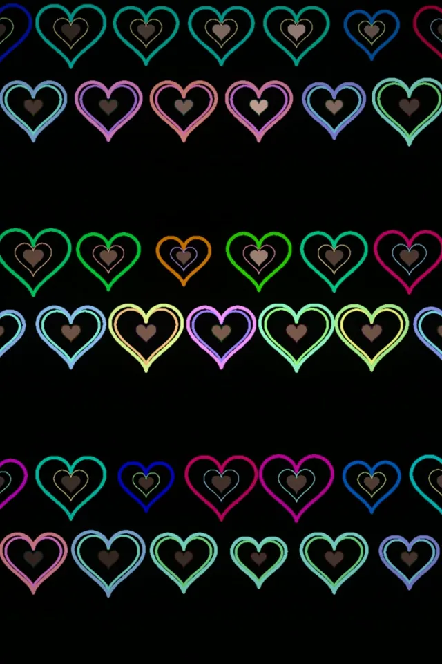 2:3 Photo Portrait | Neon Hearts 60fps VJ Loop Screensaver Live Wallpaper