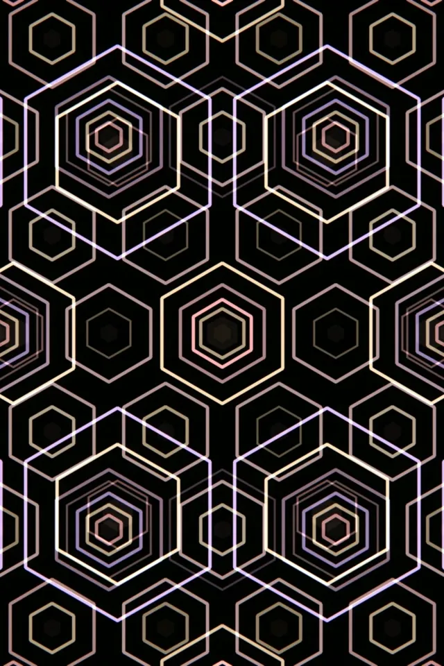 2:3 Photo Portrait | Neon Hex Glow 60fps VJ Screensaver Loop