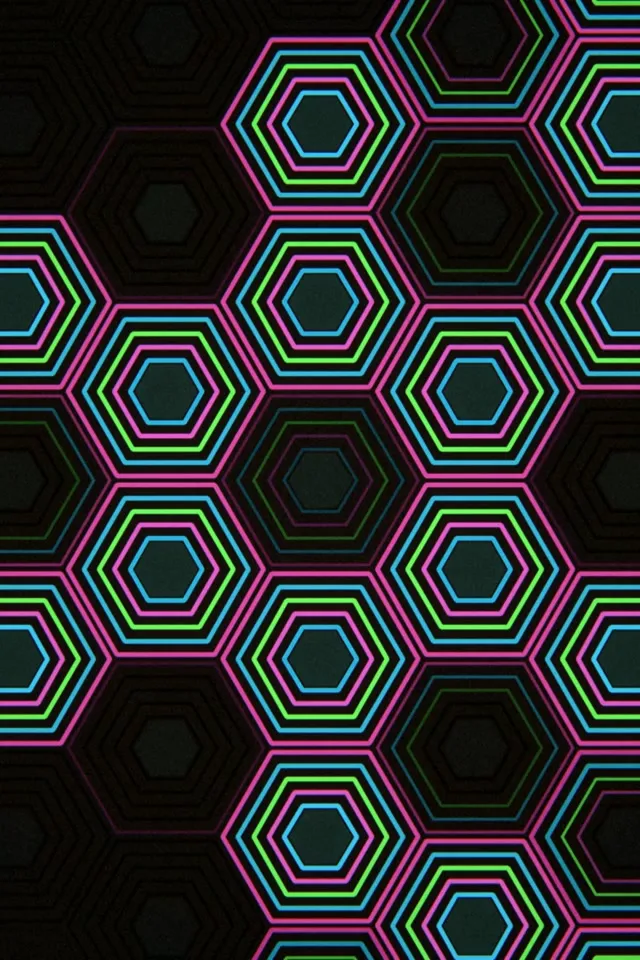 2:3 Photo Portrait | Neon Hexagon 60fps Motion Background VJ