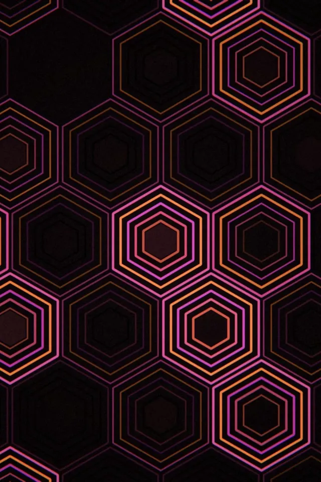 2:3 Photo Portrait Neon Hexagon 60fps Motion Screensaver VJ Loop