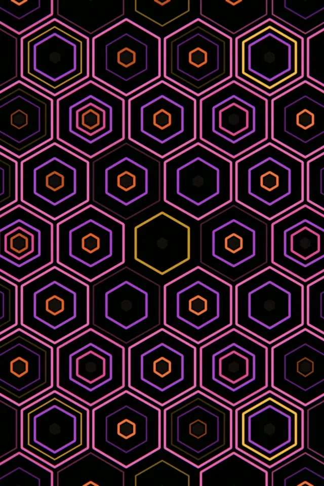 2:3 Photo Portrait | Neon Hexagon 60fps Motion Screensaver VJ Pattern