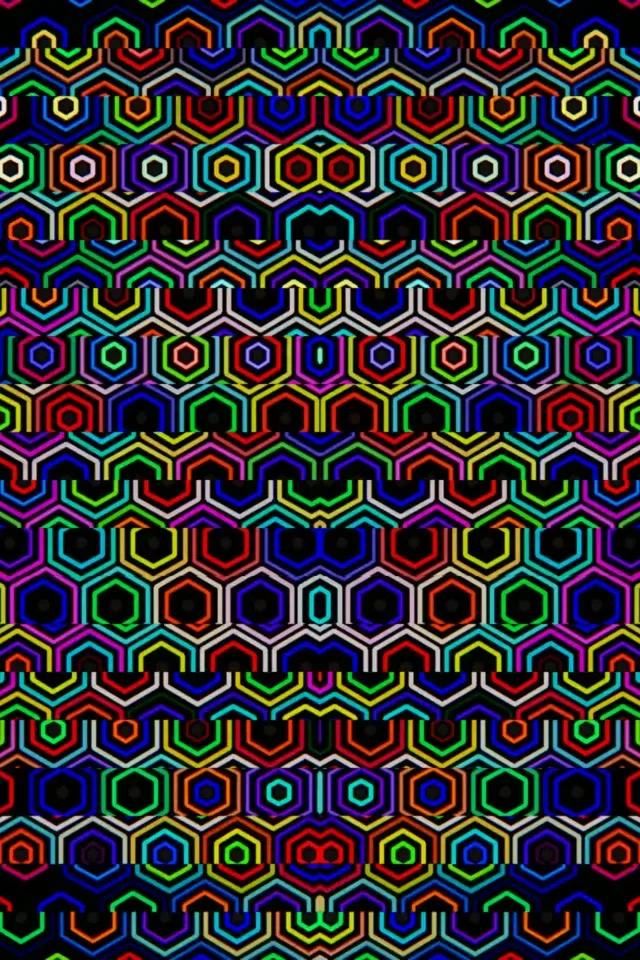 2:3 Photo Portrait | Neon Hexagon 60fps Screensaver VJ Loop