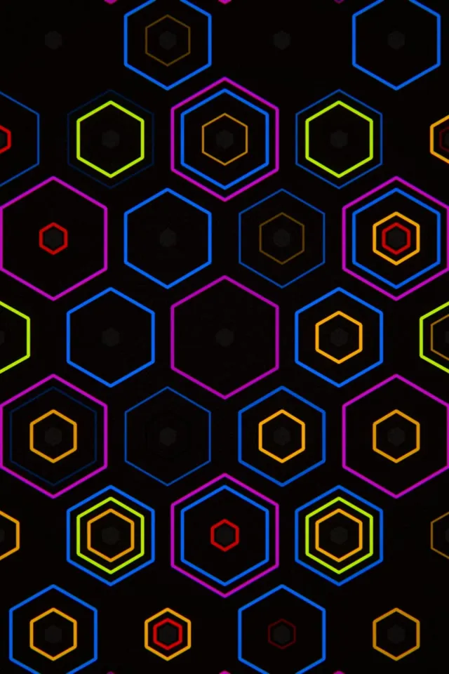 2:3 Photo Portrait | Neon Hexagon 60fps Screensaver VJ Loop