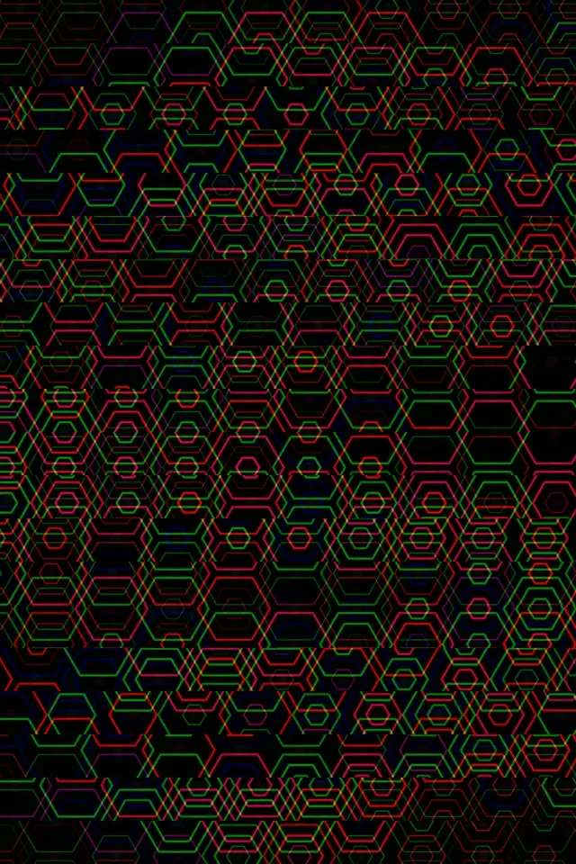 2:3 Photo Portrait | Neon Hexagon Grid 60fps Screensaver Live Loop