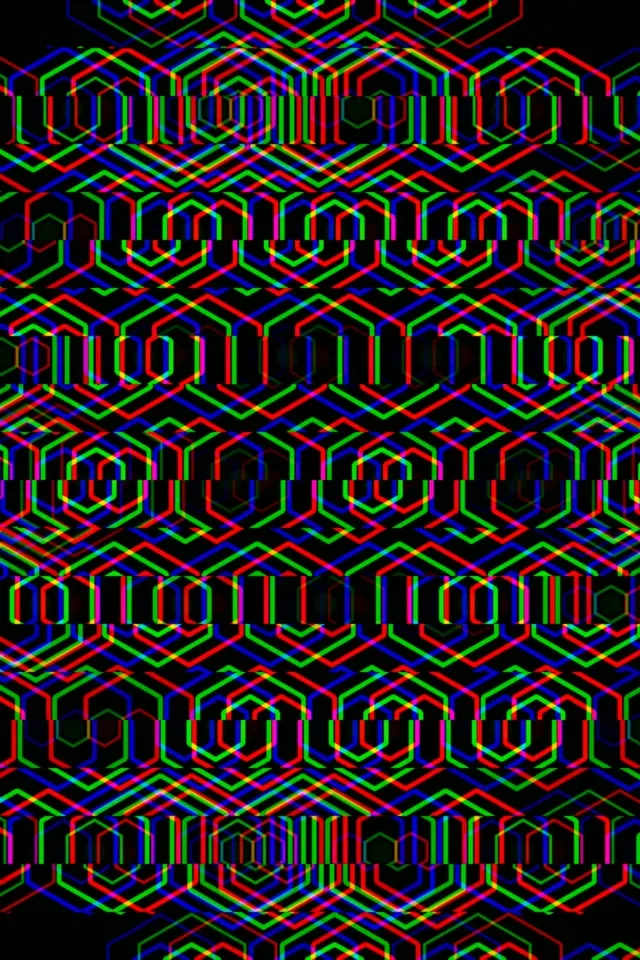 2:3 Photo Portrait | Neon Hexagon Grid 60fps Screensaver Motion Loop