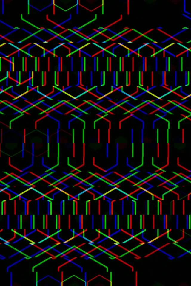 2:3 Photo Portrait | Neon Hexagon Grid 60fps Screensaver VJ Loop