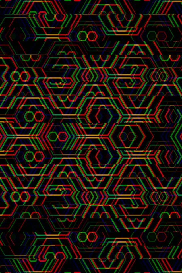 2:3 Photo Portrait | Neon Hexagon Pattern 60fps Screensaver VJ Live Loop