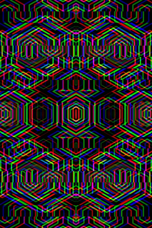 2:3 Photo Portrait | Neon Hexagon Pattern 60fps Screensaver VJ Loop