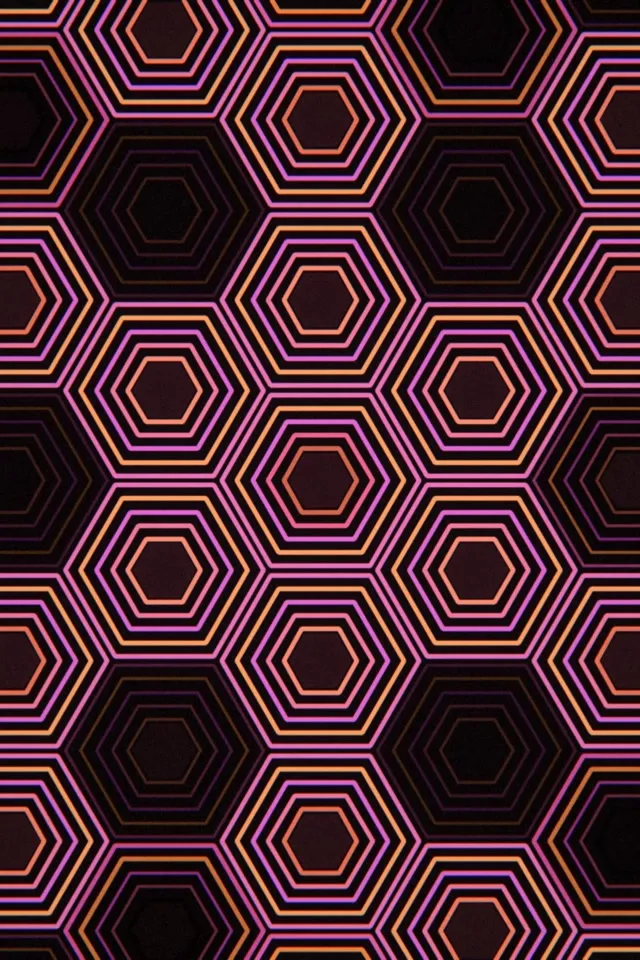 2:3 Photo Portrait | Neon hexagon pattern 60fps screensaver