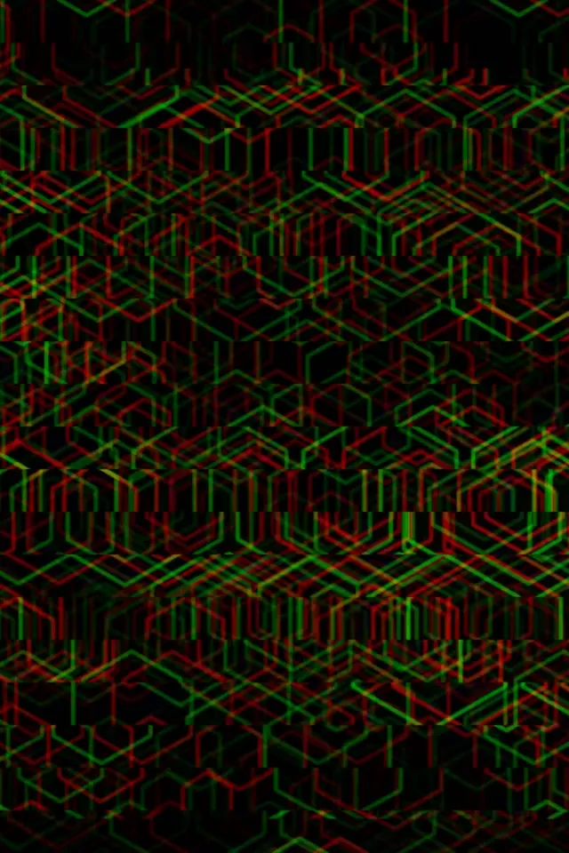 2:3 Photo Portrait | Neon Isometric Grid 60fps Screensaver VJ Loop