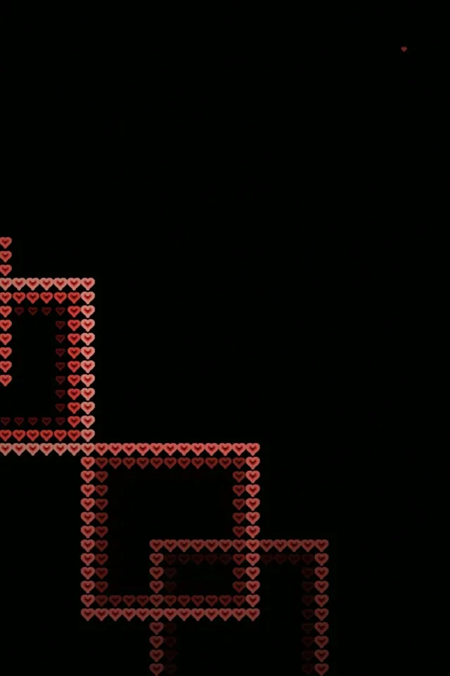 2:3 Photo Portrait | Red Hearts Animated Pixels 60fps Screensaver VJ