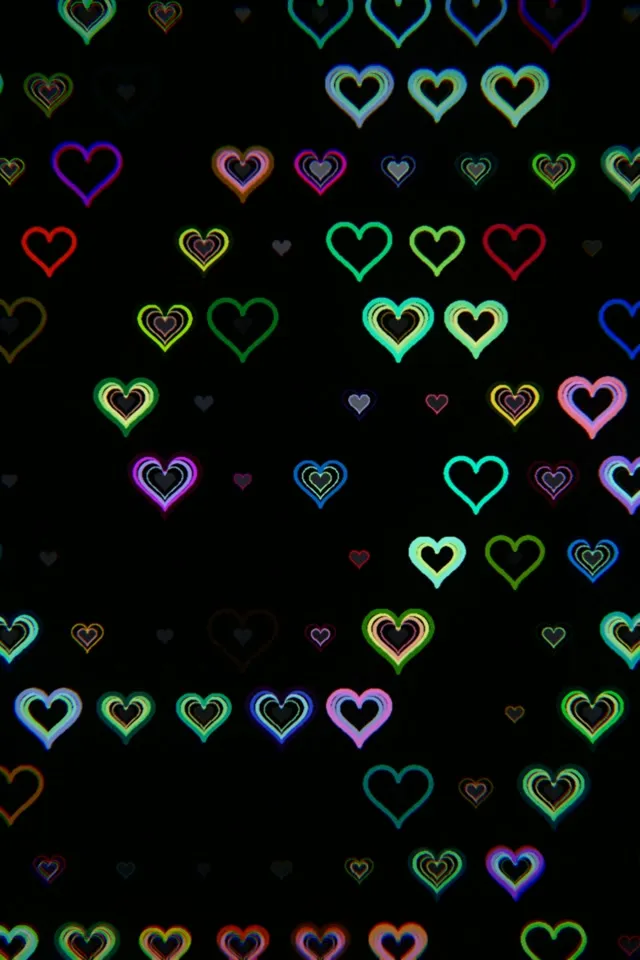 2:3 Photo Portrait vibrant neon hearts 60fps screensaver VJ loop