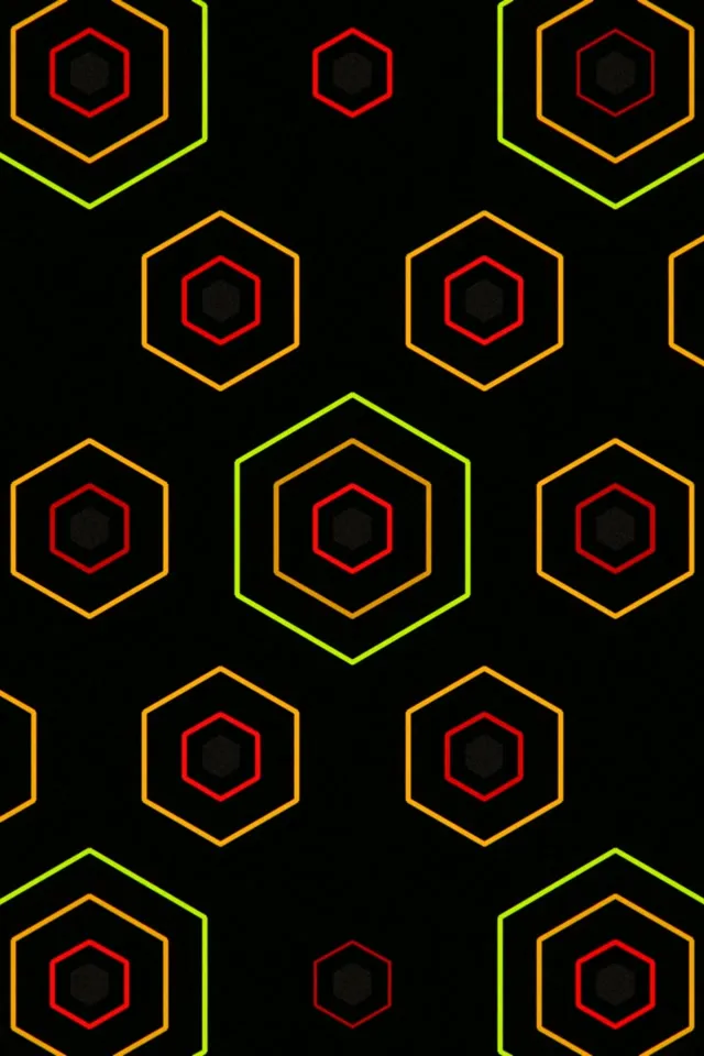 2:3 Photo Portrait | Vivid Bright Hexagons 60fps Screensaver VJ Loop
