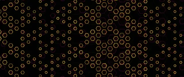 2.39:1 Cinemascope 60FPS Golden Hexagon Pattern Screensaver Motion Background