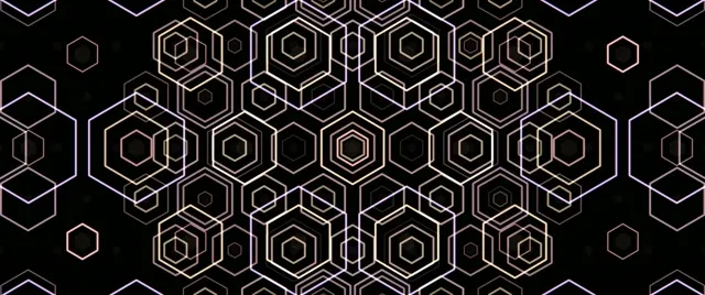 2.39:1 Cinemascope | 60fps - Neon Hexagon Geometric Motion Screensaver VJ Loop
