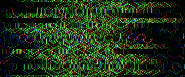 2.39:1 Cinemascope 60fps Neon Isometric Hexagons Screensaver VJ Loop