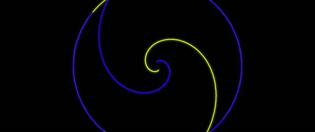 2.39:1 Cinemascope | 60fps Neon Spiral Screensaver - Glowing Motion Loop