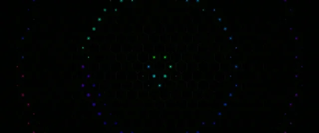 2.39:1 Cinemascope | 60fps Screensaver VJ Loop - Hexagon Glowing Particle Network