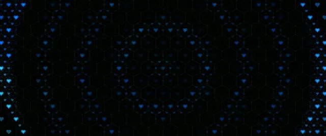 2.39:1 Cinemascope | Blue Hearts 60fps Screensaver VJ Loop