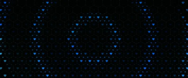 2.39:1 Cinemascope | Blue Hearts Glow Grid 60fps Screensaver VJ Film Loop