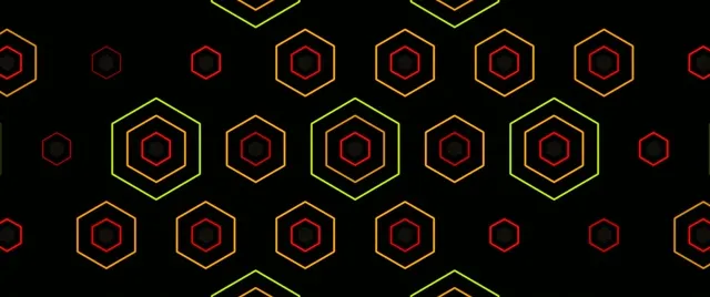 2.39:1 Cinemascope | Bright Vivid Hexagons 60fps Screensaver VJ Loop