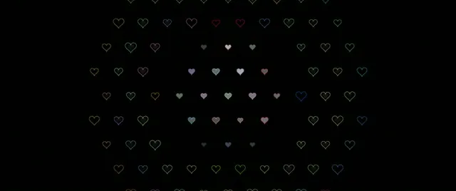 2.39:1 Cinemascope | Colorful Hearts 60fps Screensaver Loop