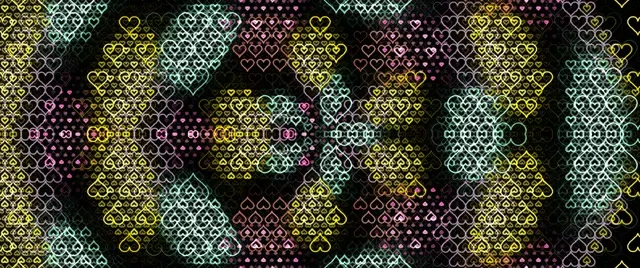 2.39:1 Cinemascope Colorful Neon Hearts 60fps Screensaver VJ
