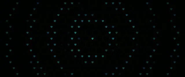 2.39:1 Cinemascope | Cyan Hearts 60fps Screensaver Motion Loop