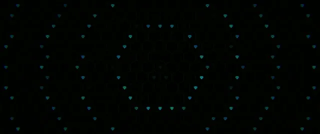 2.39:1 Cinemascope | Cyan Hearts 60fps Screensaver VJ Loop