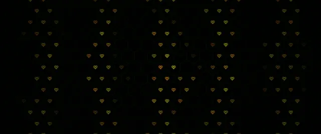 2.39:1 Cinemascope | Golden Hearts 60fps Screensaver VJ Loop Elegant Flow