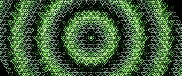 2.39:1 Cinemascope | Neon green heart 60fps screensaver VJ loop