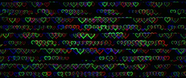 2.39:1 Cinemascope | Neon Hearts 60fps Film Loop Screensaver