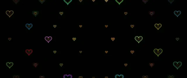 2.39:1 Cinemascope | Neon Hearts 60fps Screensaver Film Loop