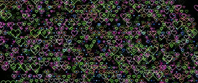 2.39:1 Cinemascope | Neon Hearts 60fps Screensaver Loop