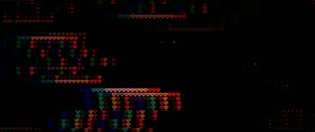 2.39:1 Cinemascope | Neon hearts 60fps screensaver VJ backdrop