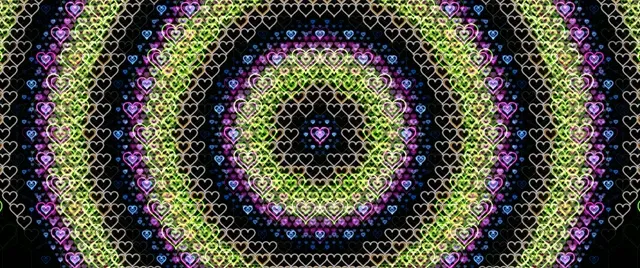 2.39:1 Cinemascope | Neon Hearts 60fps Screensaver VJ Loop