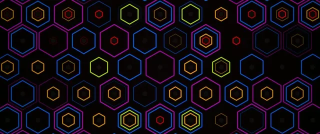 2.39:1 Cinemascope | Neon Hexagon 60fps Screensaver VJ Loop