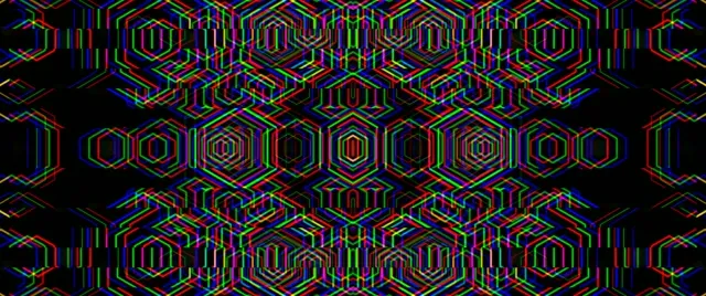 2.39:1 Cinemascope | Neon Hexagon 60fps Screensaver VJ Loop