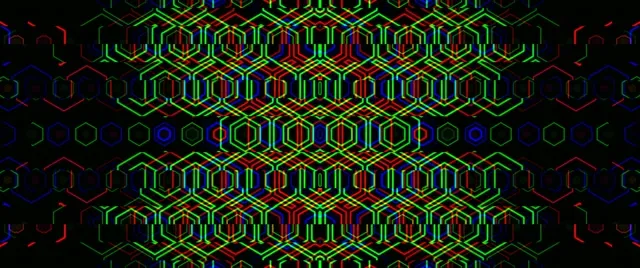 2.39:1 Cinemascope | Neon hexagon 60fps screensaver VJ loop