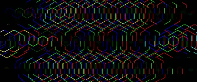 2.39:1 Cinemascope | Neon Hexagon 60fps Screensaver VJ Loop
