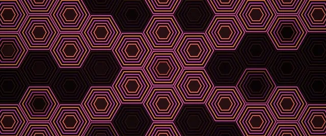 2.39:1 Cinemascope | Neon Hexagon 60fps Screensaver VJ Loop