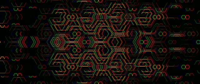 2.39:1 Cinemascope | Neon Hexagon 60fps Screensaver VJ Motion Pattern
