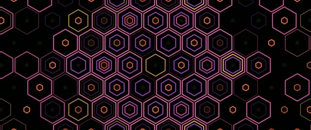 2.39:1 Cinemascope | Neon Hexagon 60fps VJ Loop Screensaver Pattern
