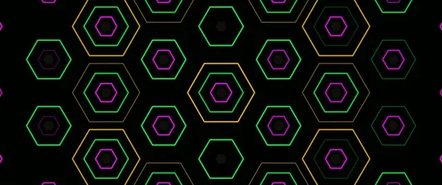 2.39:1 Cinemascope | Neon hexagon pattern 60fps screensaver VJ loop