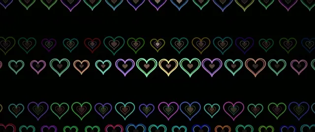 2.39:1 Cinemascope | Neon Rainbow Heart 60fps VJ Loop Screensaver