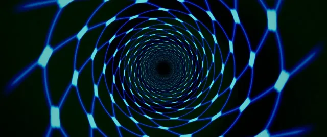 2.39:1 Cinemascope | Neon Spiral 60fps Screensaver VJ Loop Glowing Geometric Tunnel