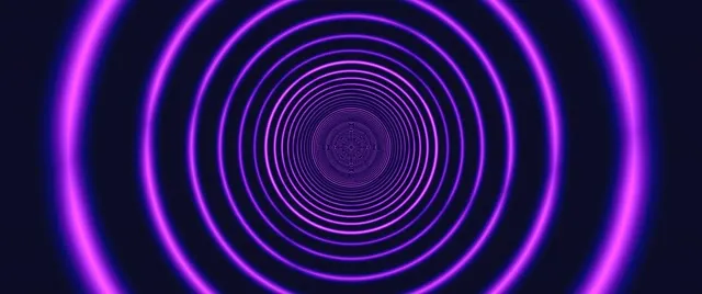 2.39:1 Cinemascope | Purple Neon Tunnel 60fps Screensaver - Glowing Motion Loop