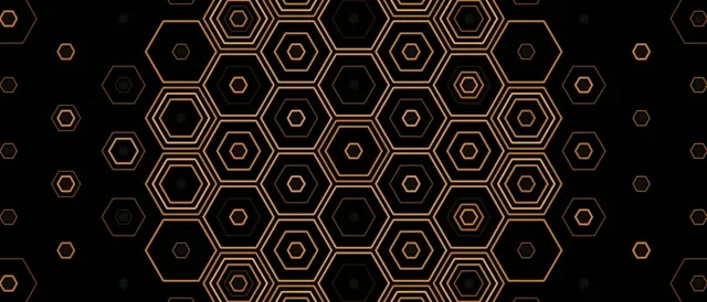 21:9 Ultrawide | 60fps Golden Hexagon Motion Background Screensaver VJ Loop
